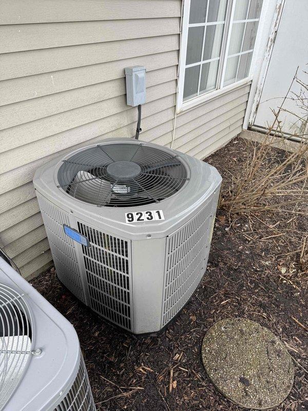 Completed spring Clean & Check on American Standard HVAC system per Comfort Plan agreement. Inspected and serviced outdoor condensing unit (#9231) and indoor furnace components. System is operating within manufacturer specifications with no issues identified. All connections are secure with proper airflow maintained.