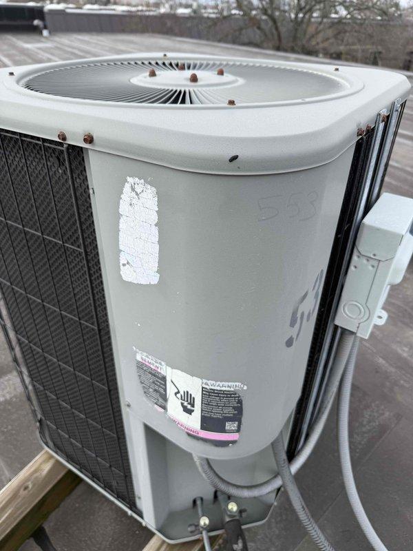 Completed spring preventive maintenance on commercial rooftop Lennox condenser unit per prepaid maintenance agreement. Performed comprehensive checklist inspection, documented current equipment specifications and filter information, captured photographic documentation of unit condition showing normal weathering and outdoor exposure. Coordinated tenant availability prior to service access as required.